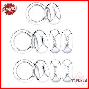 Sterling Silver Charm Bracelet Spacers Elegant Minimal Classic Clip Stoppers